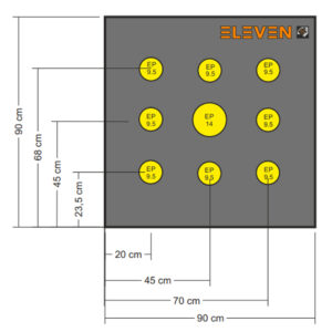 Eleven Target Polyfoam 90x90cm + 8x9.5cm + 1x14.5cm