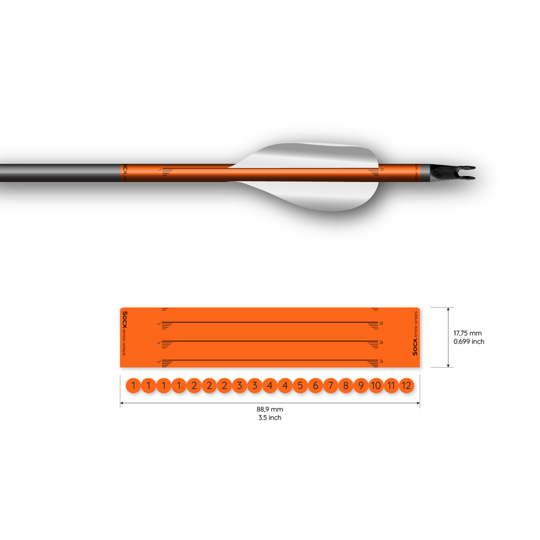 Socx Wrap for Spin Vanes on Easton ACE Solid Color (13er Pack) – Bild 3