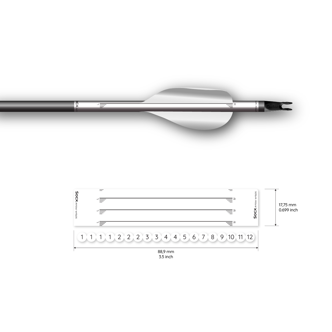 Socx Wrap for Spin Vanes on Easton ACE Solid Color (13er Pack) – Bild 2