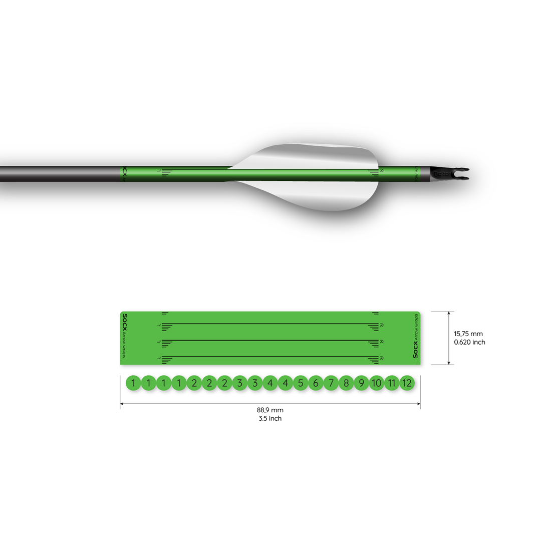 Socx Wrap for Spin Vanes on Easton X10 Solid Fluor Color (13er Pack)