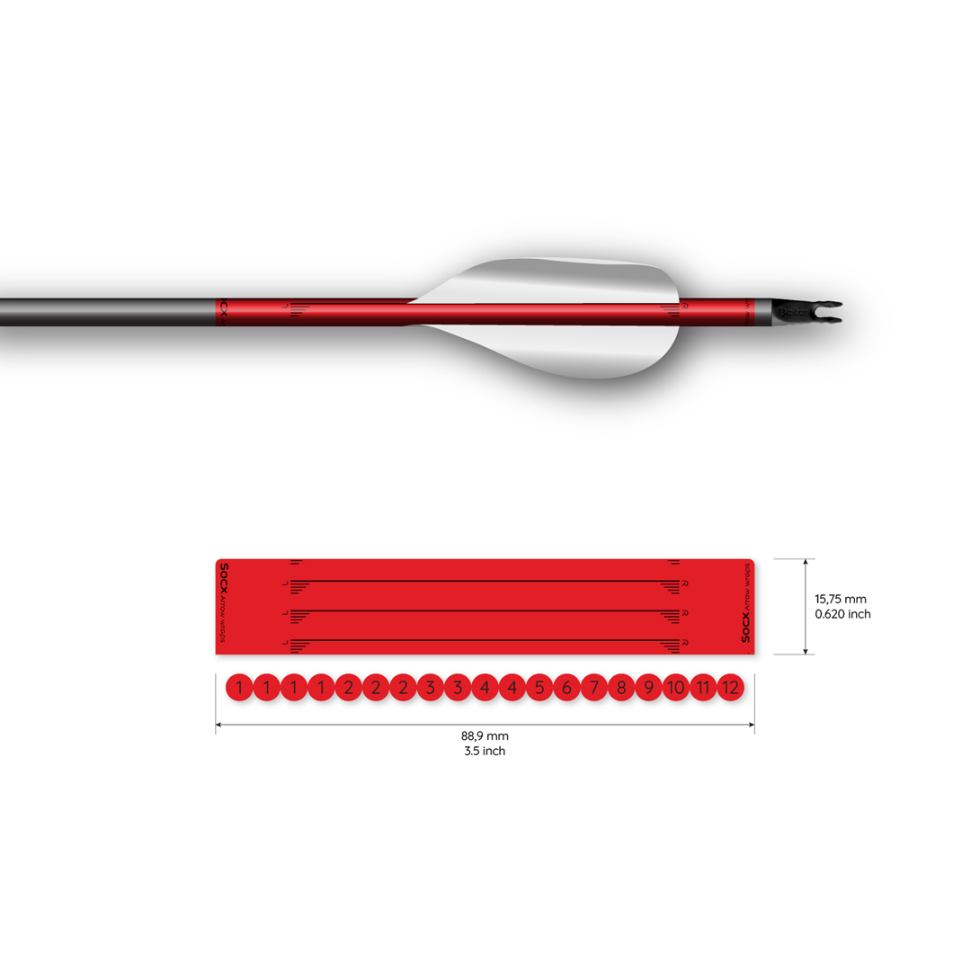 Socx Wrap for Spin Vanes on Easton X10 Solid Fluor Color (13er Pack) – Bild 5