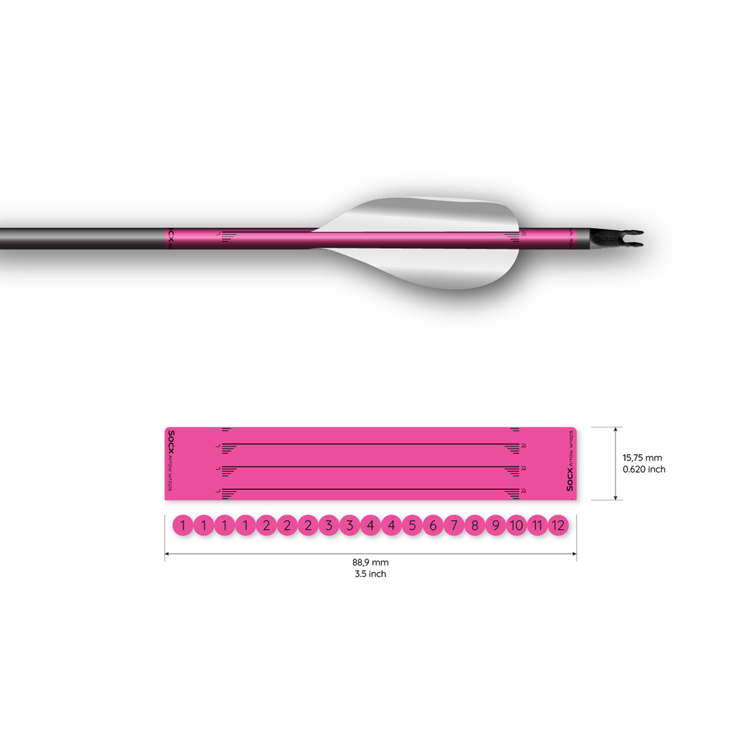 Socx Wrap for Spin Vanes on Easton X10 Solid Fluor Color (13er Pack) – Bild 2