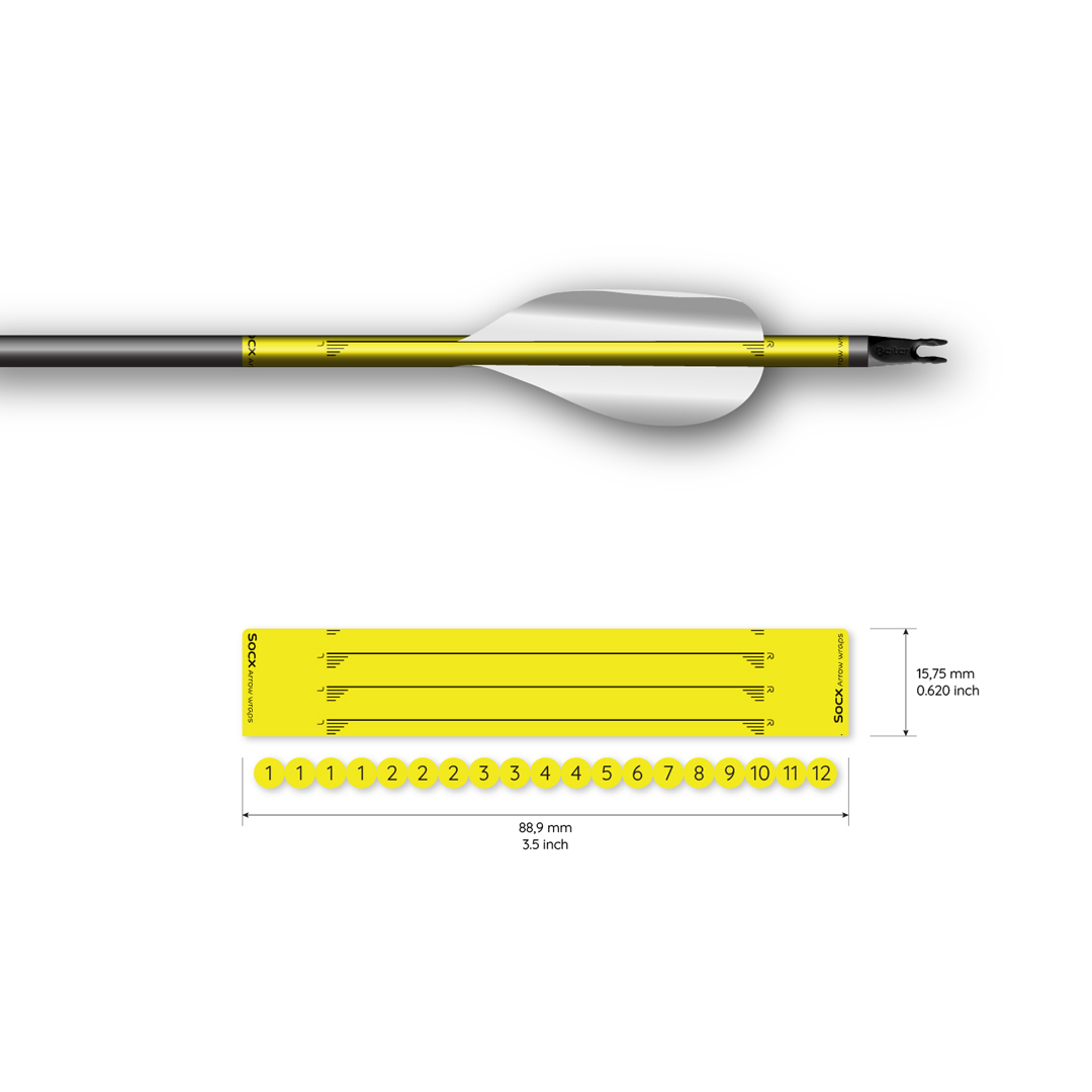 Socx Wrap for Spin Vanes on Easton X10 Solid Fluor Color (13er Pack) – Bild 3