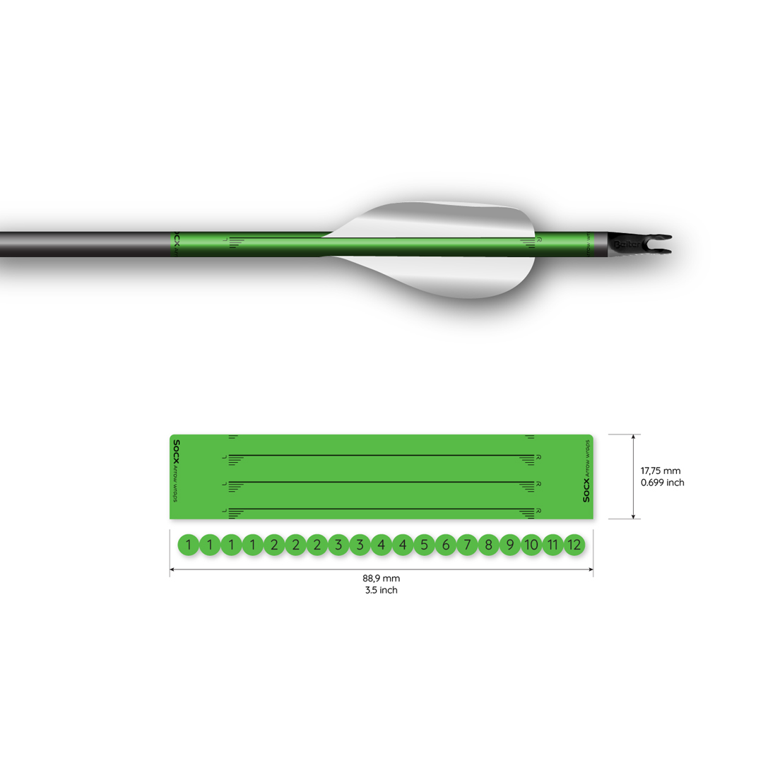 Socx Wrap for Spin Vanes on Easton ACE Solid Fluor Color (13er Pack)