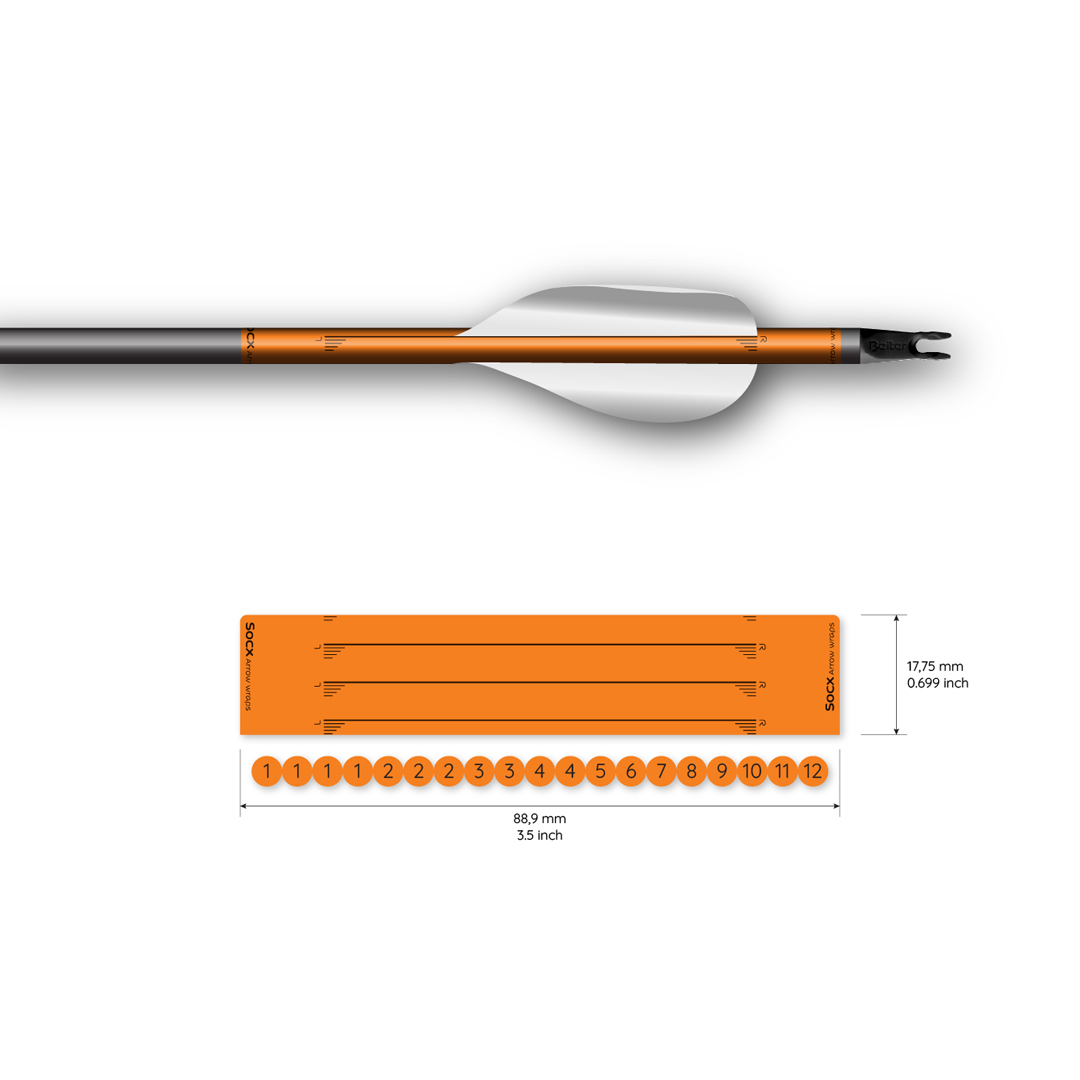 Socx Wrap for Spin Vanes on Easton ACE Solid Fluor Color (13er Pack) – Bild 4