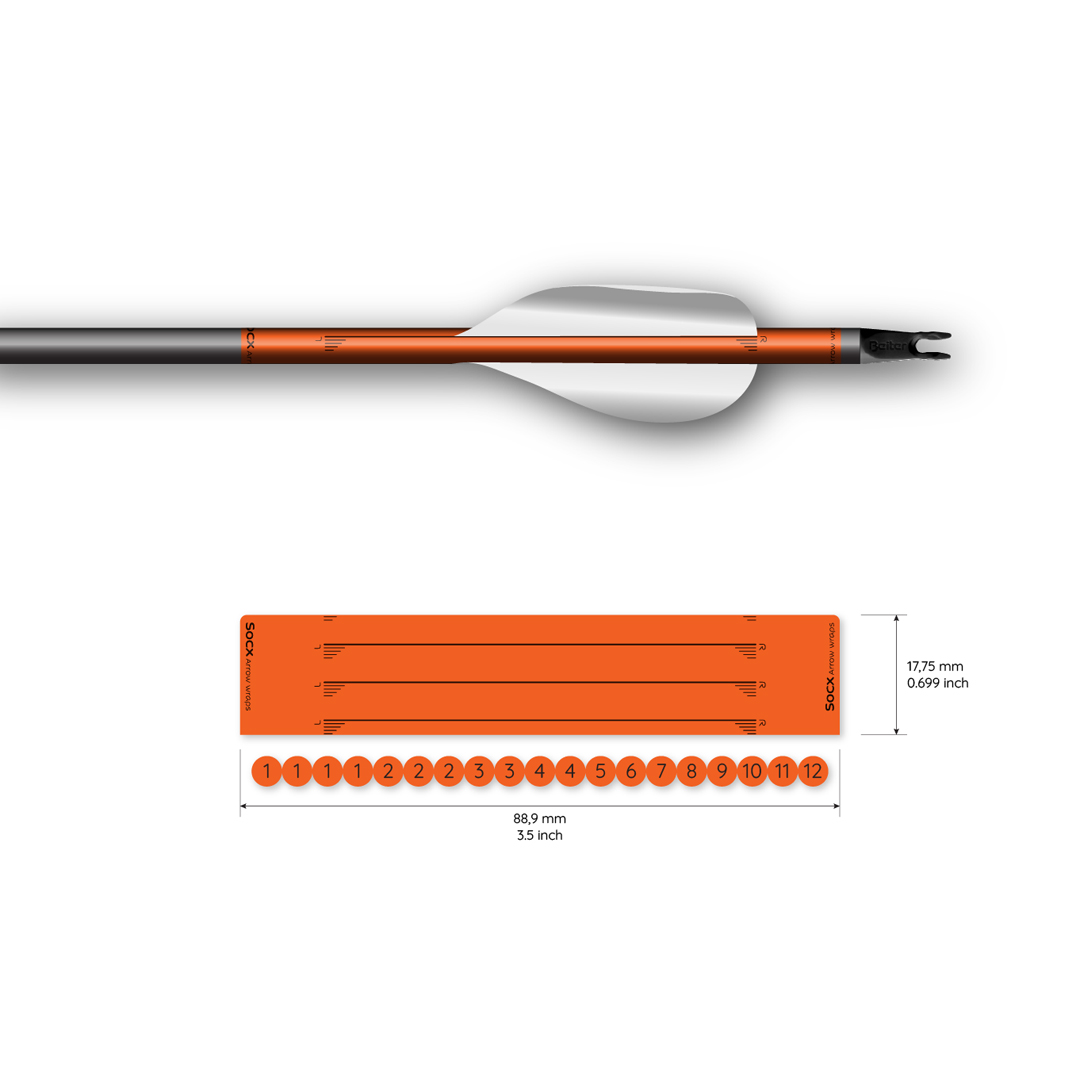 Socx Wrap for Spin Vanes on Easton ACE Solid Fluor Color (13er Pack) – Bild 6