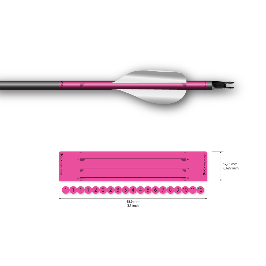 Socx Wrap for Spin Vanes on Easton ACE Solid Fluor Color (13er Pack) – Bild 2