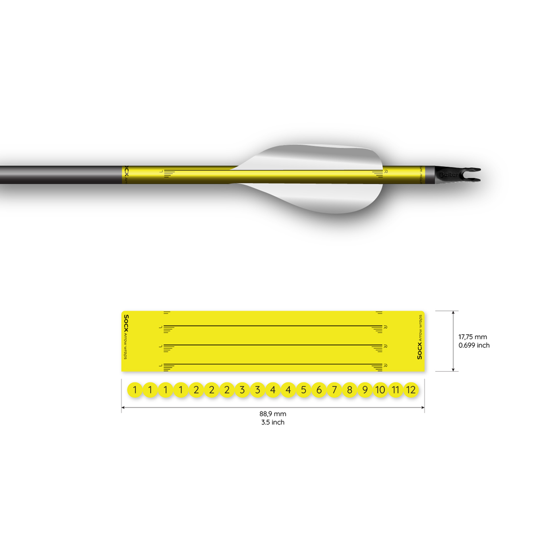 Socx Wrap for Spin Vanes on Easton ACE Solid Fluor Color (13er Pack) – Bild 3