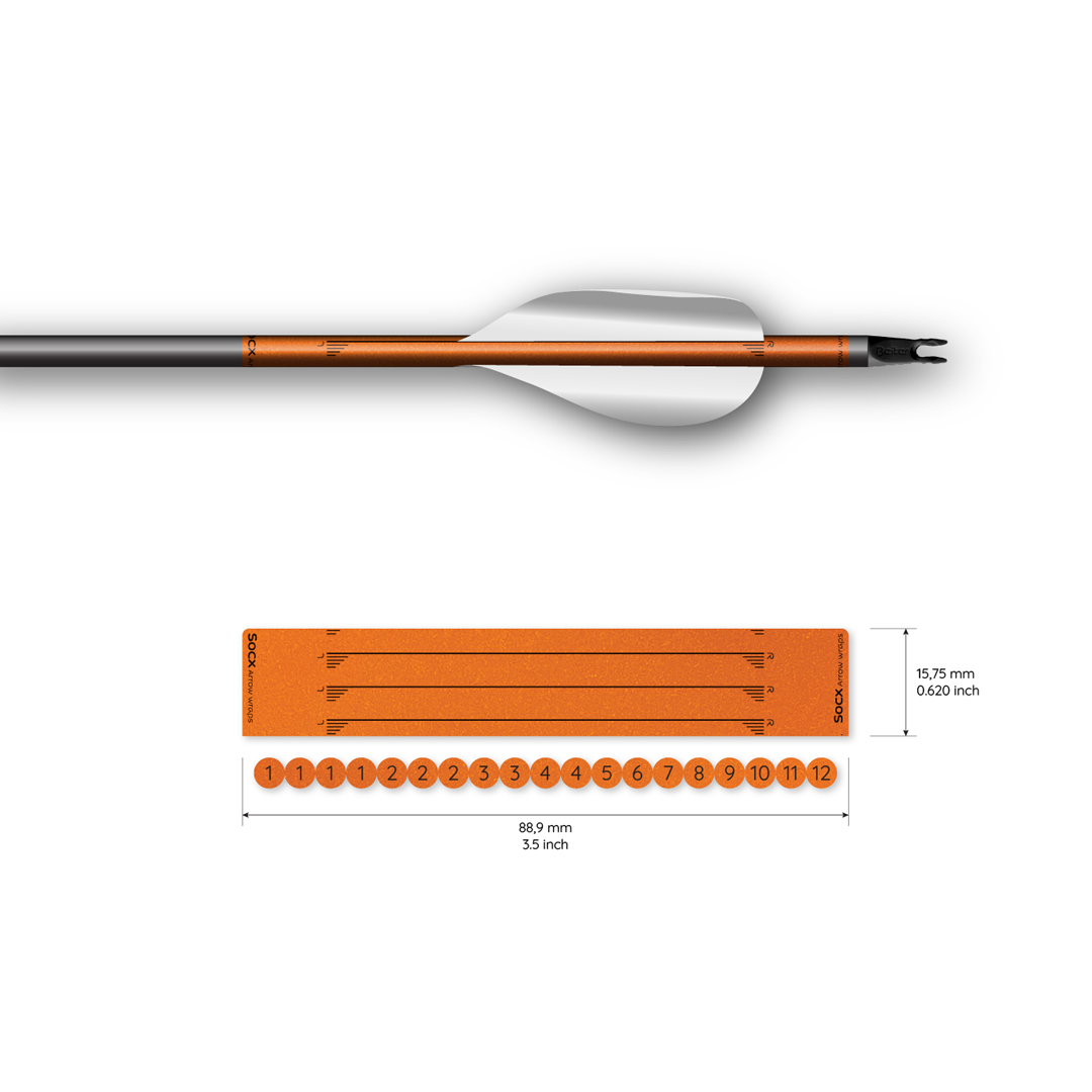 Socx Wrap for Spin Vanes on Easton X10 Solid Retro-Reflective Color (13er Pack)