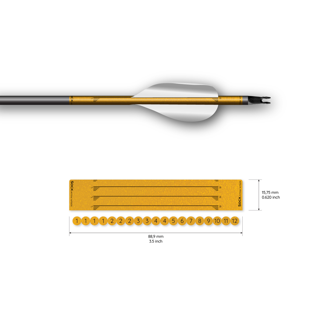 Socx Wrap for Spin Vanes on Easton X10 Solid Retro-Reflective Color (13er Pack) – Bild 2