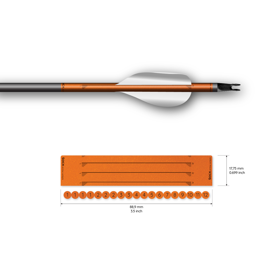 Socx Wrap for Spin Vanes on Easton ACE Solid Retro-Reflective Color (13er Pack)