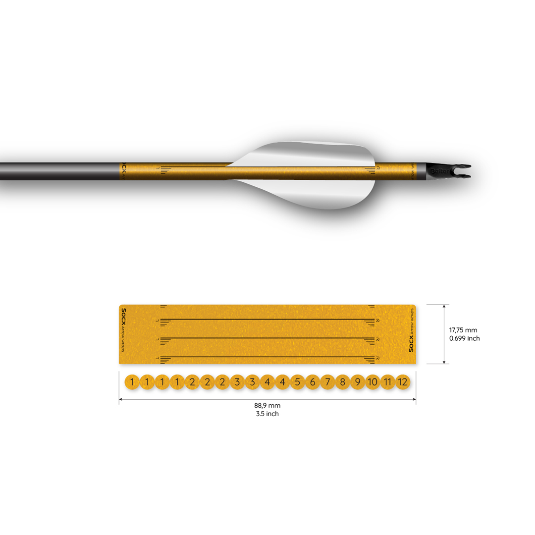 Socx Wrap for Spin Vanes on Easton ACE Solid Retro-Reflective Color (13er Pack) – Bild 2